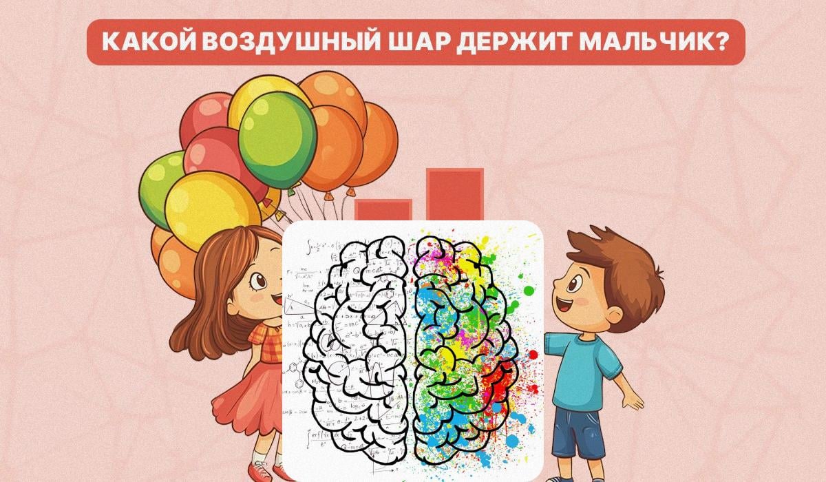 We moeten uitzoeken welke ballon de jongen vasthoudt / collage met Moje foto